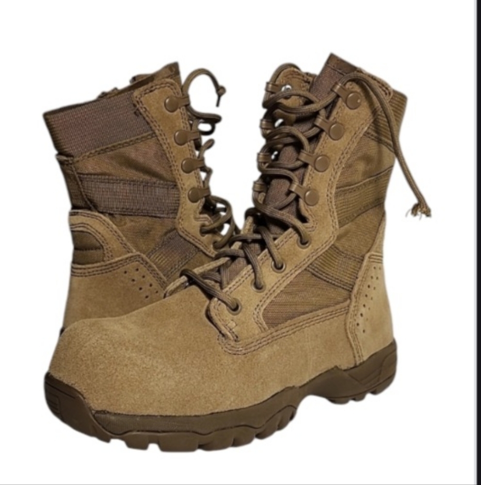Tactical Research Mini-Mil TR105 Size 4R Tactical‎ Boots for Men Brown leather